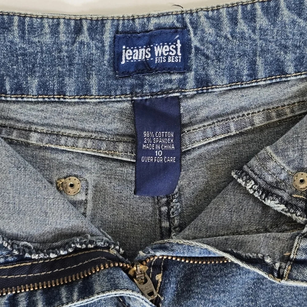 Jeanswest 90s y2k stretch denim midi skirt vintage asymetric sz 30US or 10Aus - Picture 9 of 11